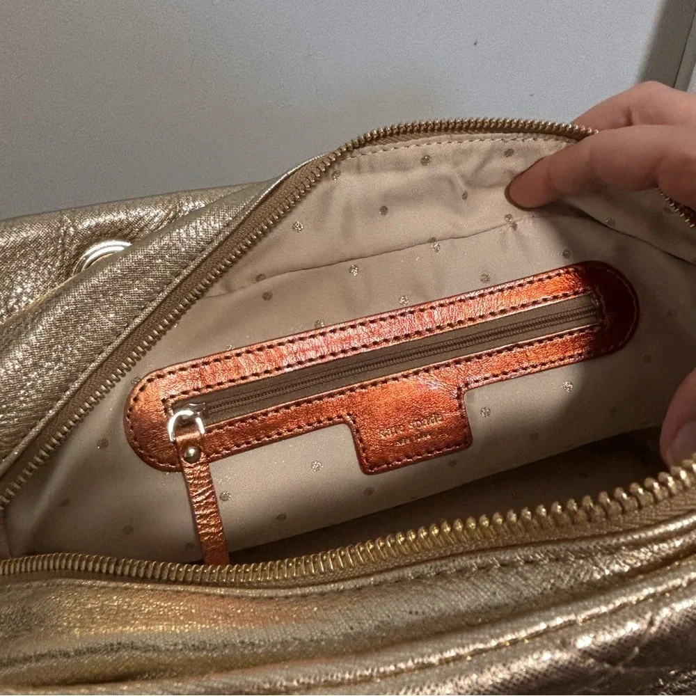 Kate Spade Gold Coast Elizabeth Shoulder Bag Metallic Gold Shoulder Purse NWOT